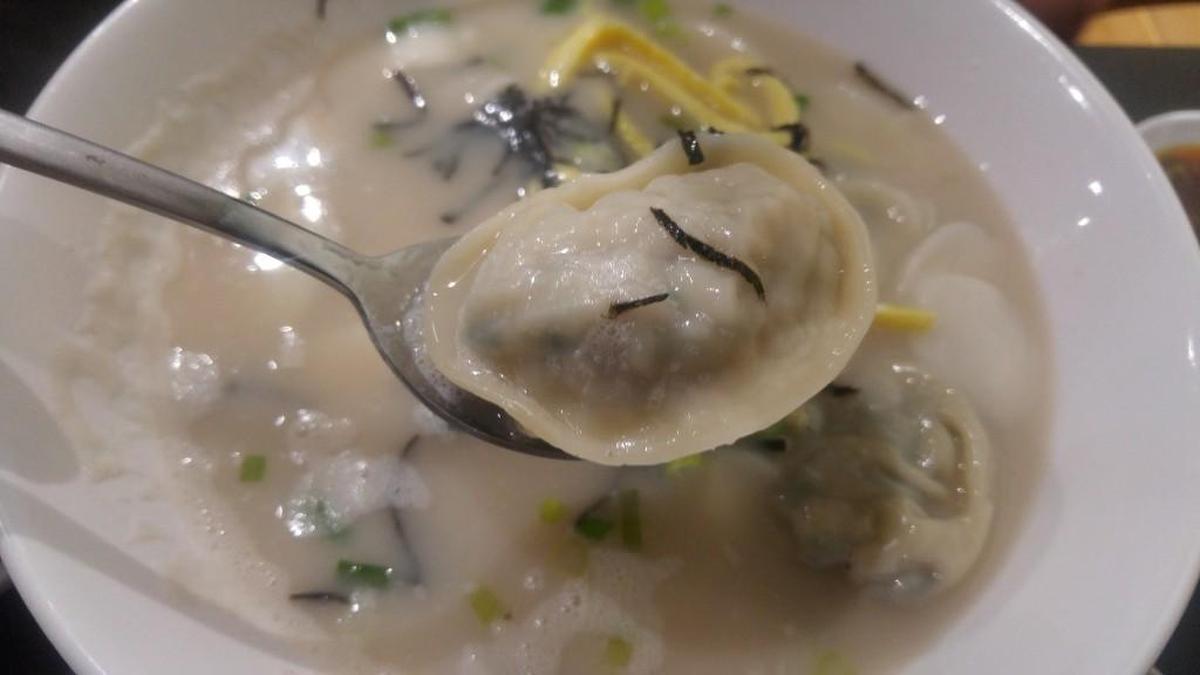 Rice cake and dumpling soup at Song Song Restaurant.