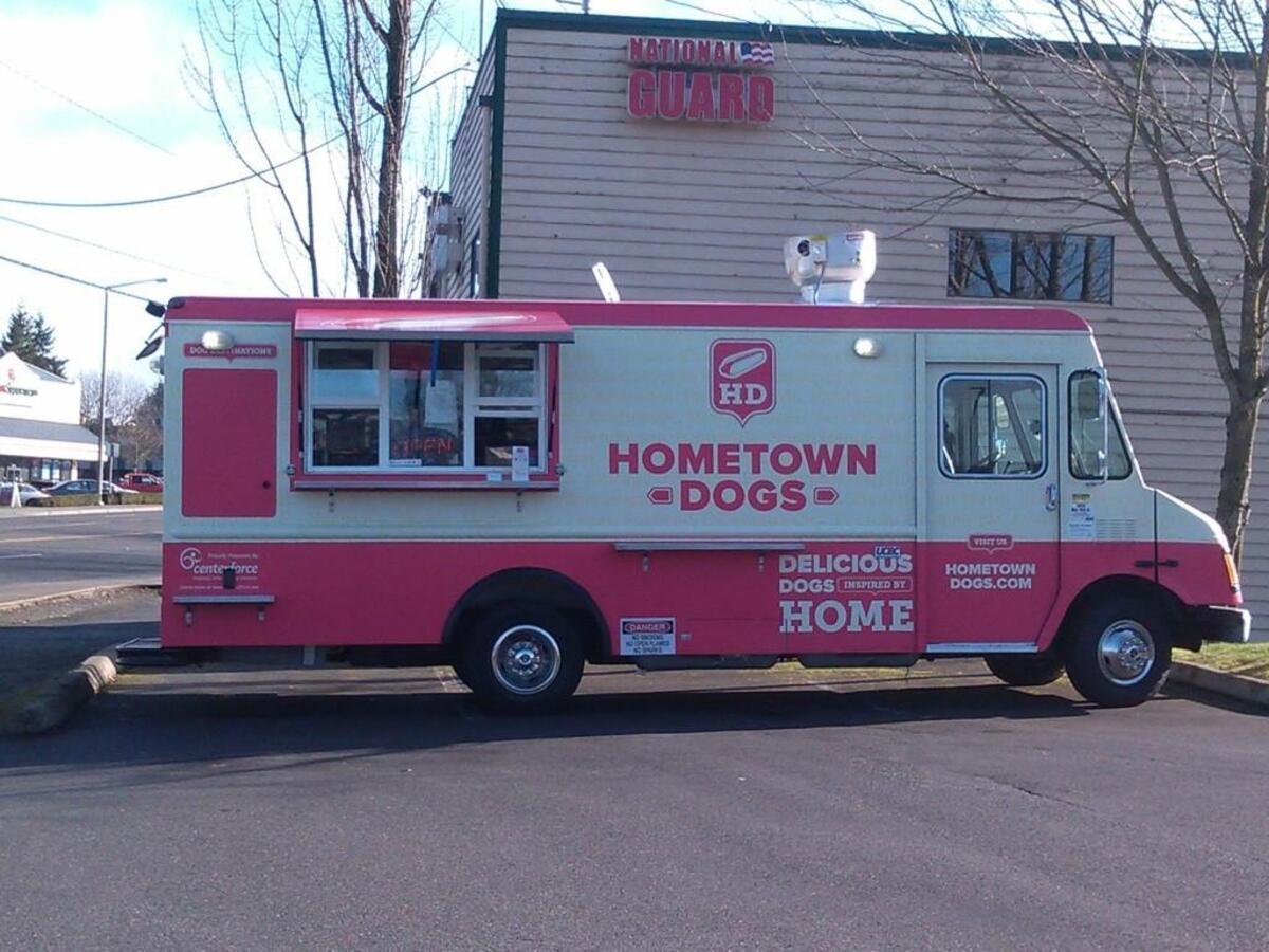 Hometown Dogs serves authentic Chicago dogs.