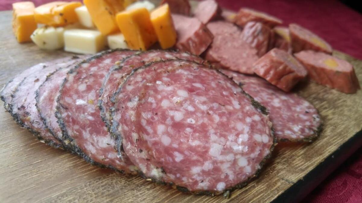 Salami, cheese and cheese-filled pepperoni from the Owens Meats vending machine.