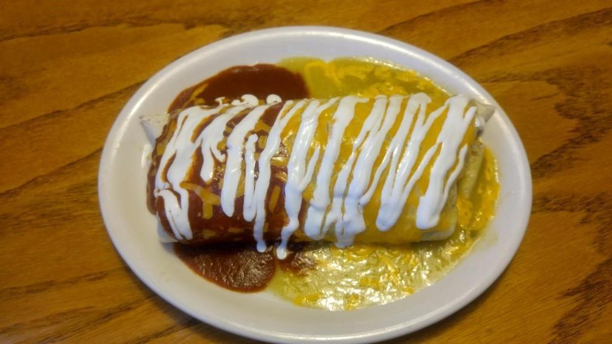 A chicken fried steak El Gordito burrito from the Homestead Restaurant and Bakery.