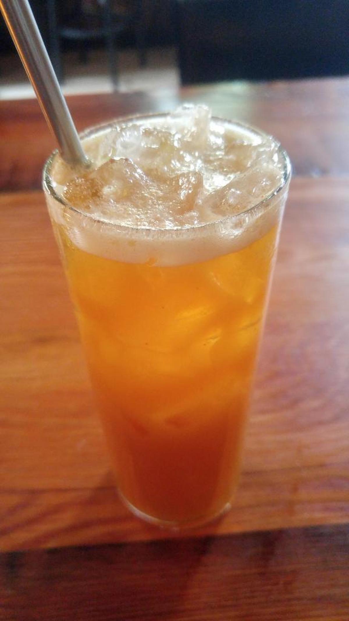 The number 7 is made with house ginger beer and tea-infused bourbon.