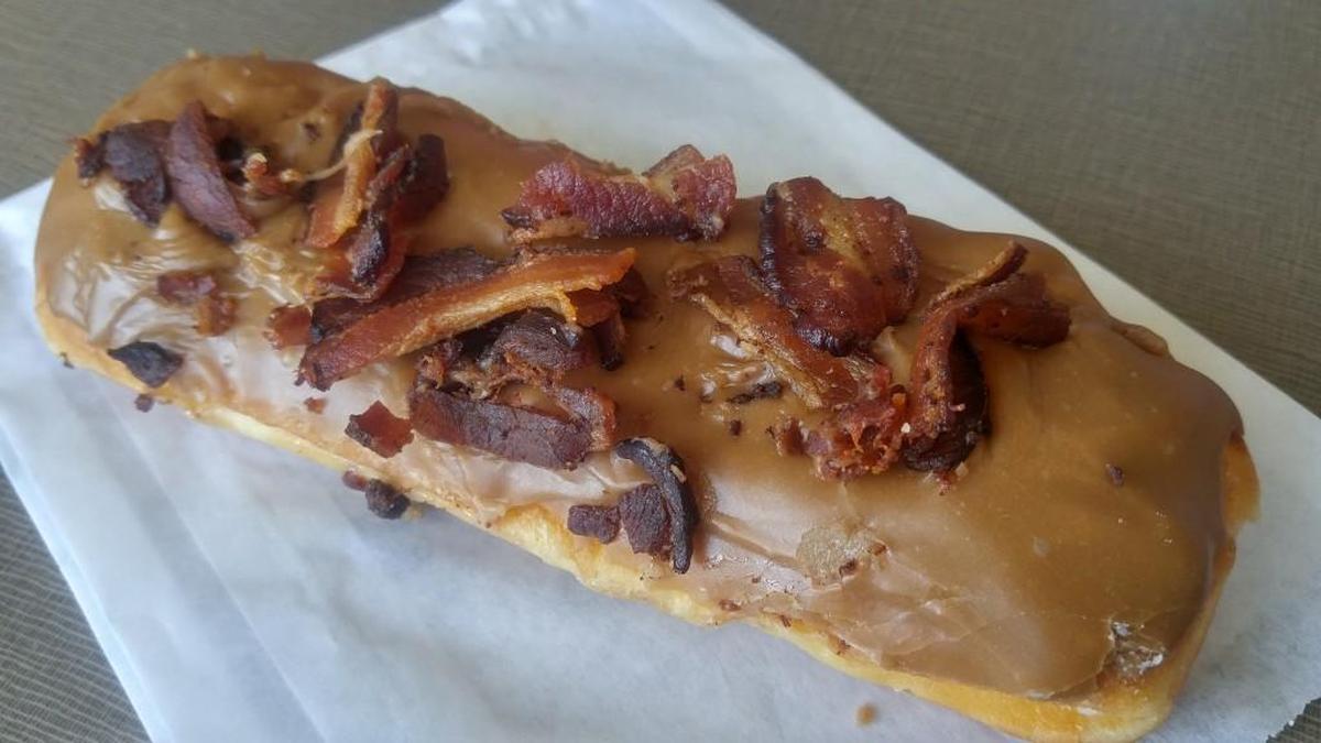 A bacon maple bar from Top Pot Doughnuts in the Proctor neighborhood.