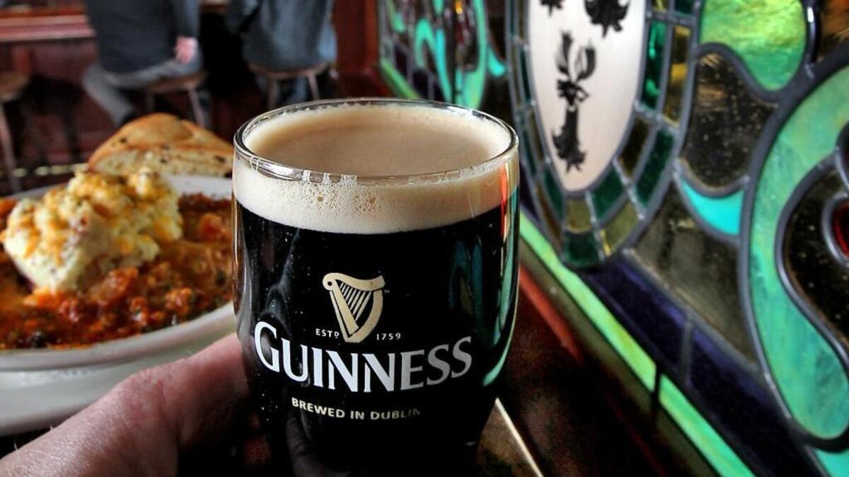 A pint of Guinness and a serving of shepherd’s pie and Irish soda bread at Doyle’s Public House in Tacoma.