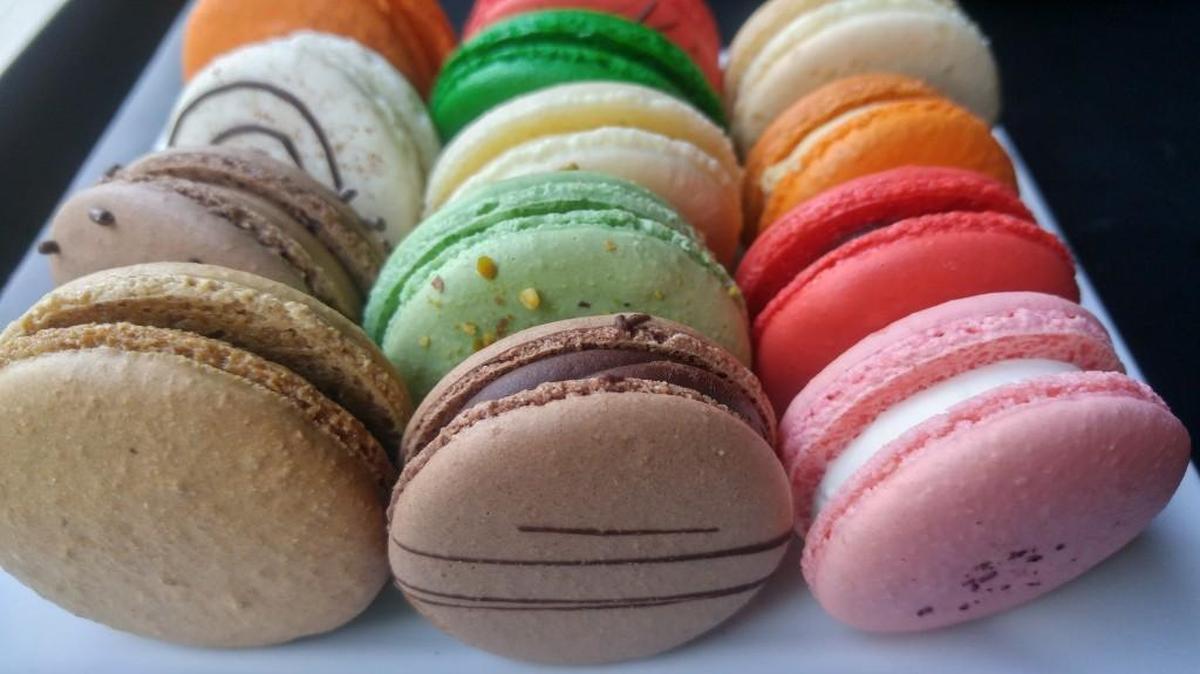 An assortment of macarons from La Waffletz and Macaron Station in Freighthouse Square.