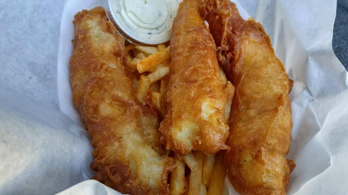 Cod, with a 7 Seas beer batter, from JW at the Boatyard.