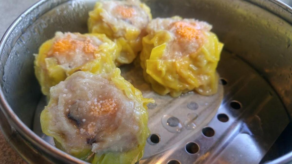 Shumai comes in an order of four dumplings at Ming Palace in Tacoma.