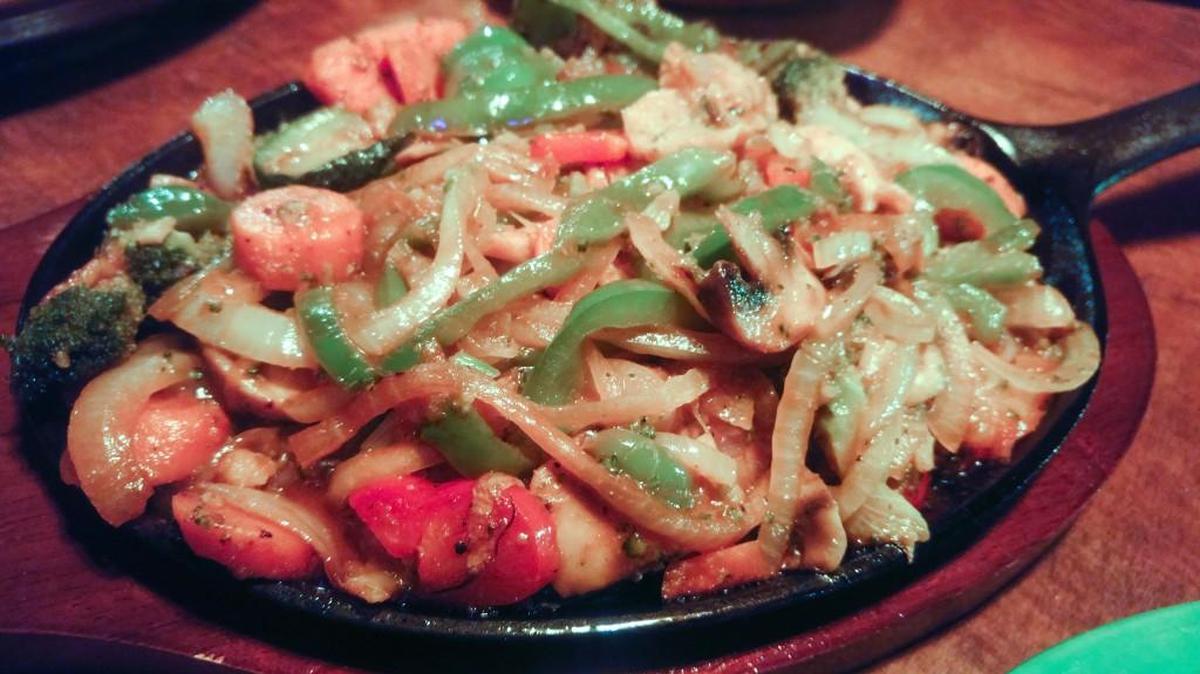 Vegetarian fajitas from Agaves Grill.