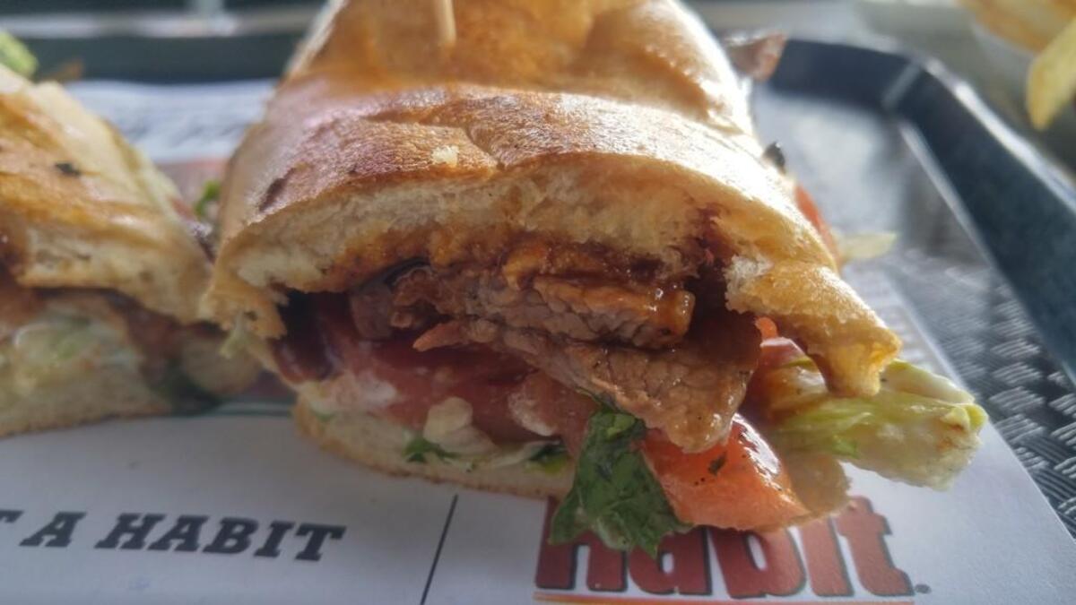 A tri-tip sandwich from The Habit Burger Grill in Silverdale.