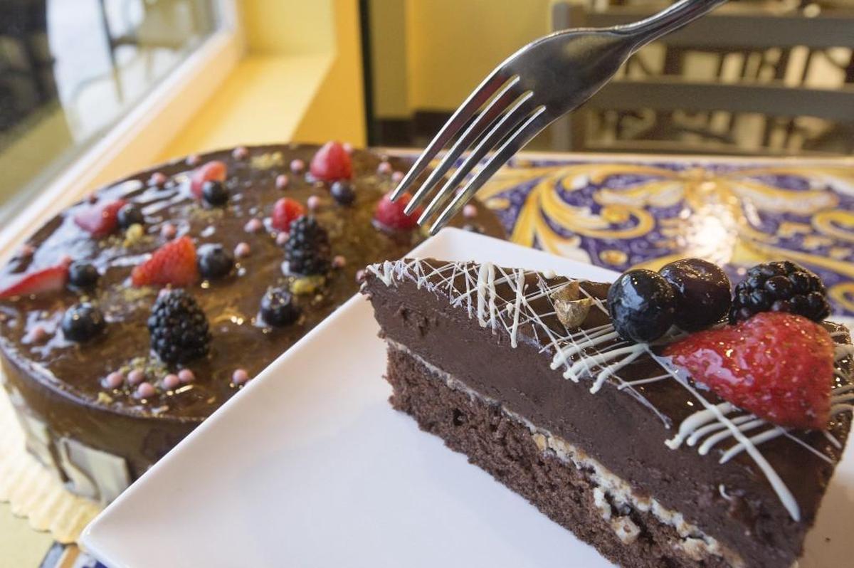 Chocolate berry mousse and coconut crunch available for the holiday season at Dolce Si in Tacoma.