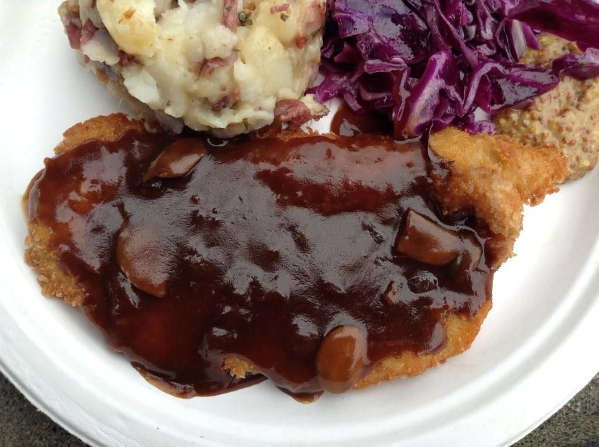 The pork schnitzel plate from Gutes Essen Haus at the 2015 Oktoberfest Northwest.