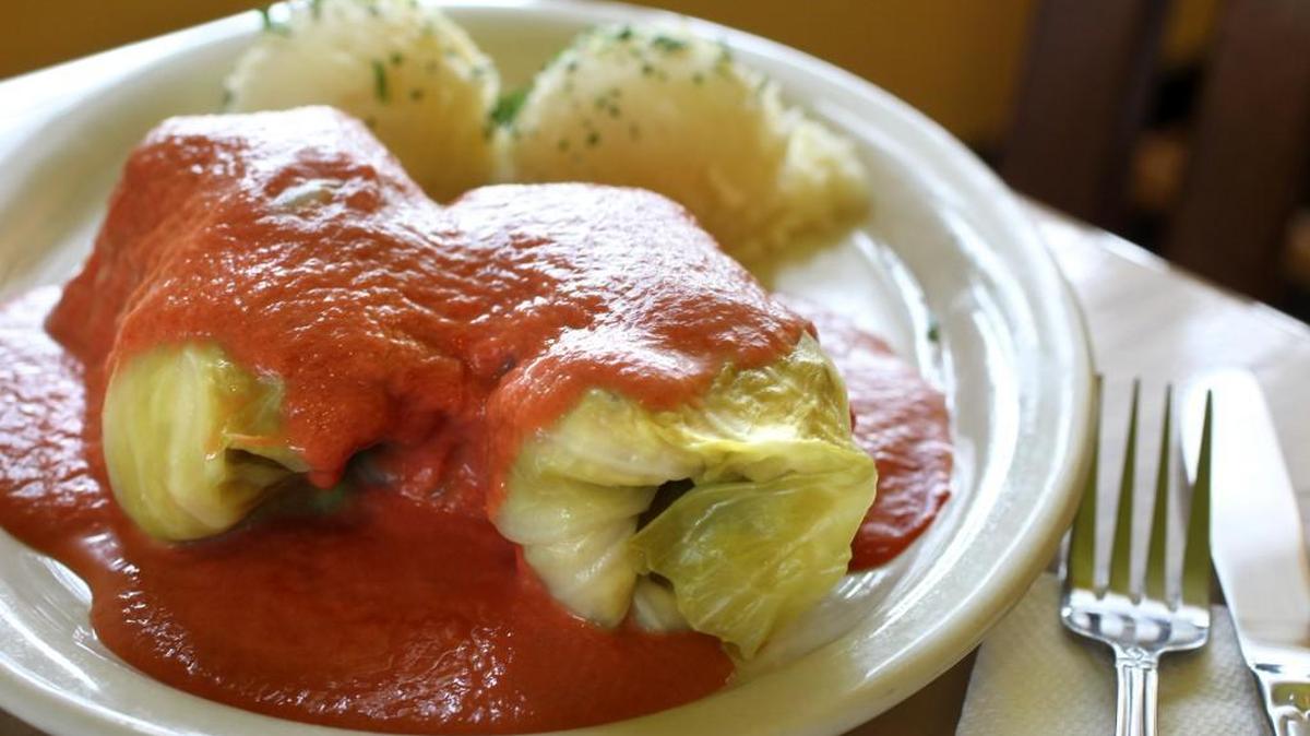 
At Bruno’s European Restaurant in Parkland, cabbage rolls are served with mashed potatoes. 
