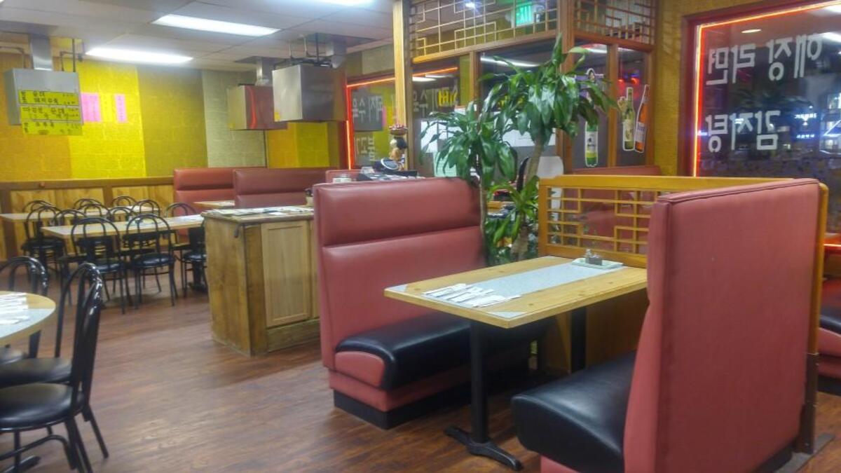 Find comfortable booths and big tables at Sa Rit Gol Korean Restaurant in Lakewood.