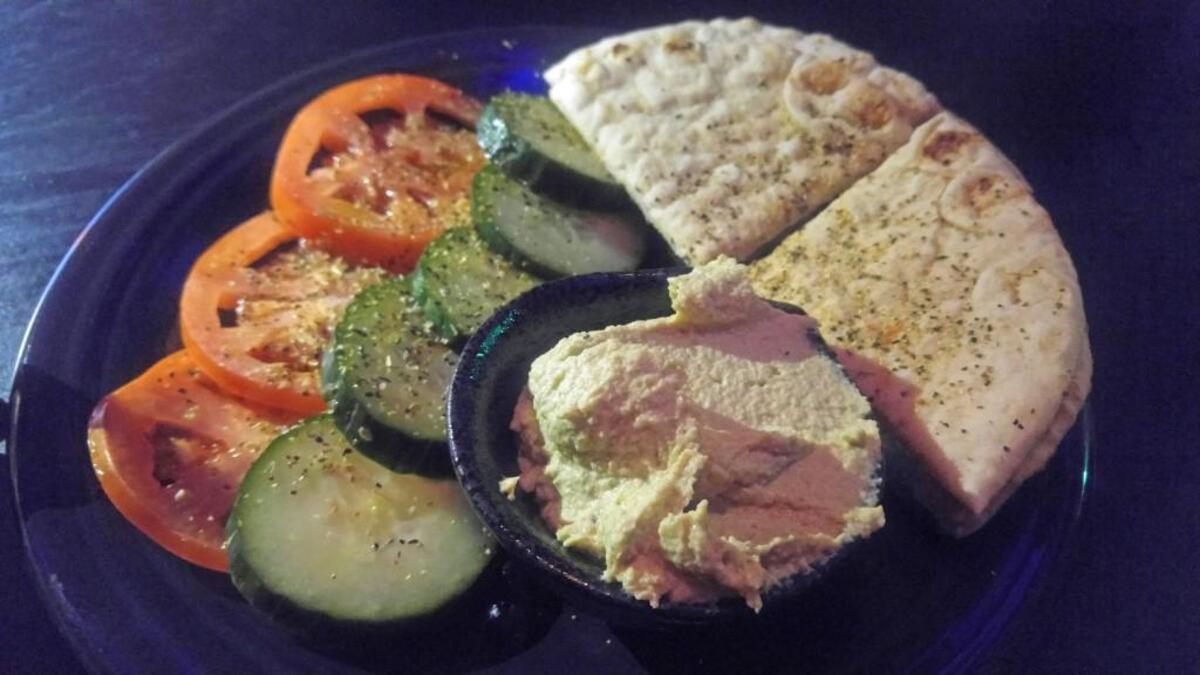 An edamame hummus platter from Devil’s Reef.