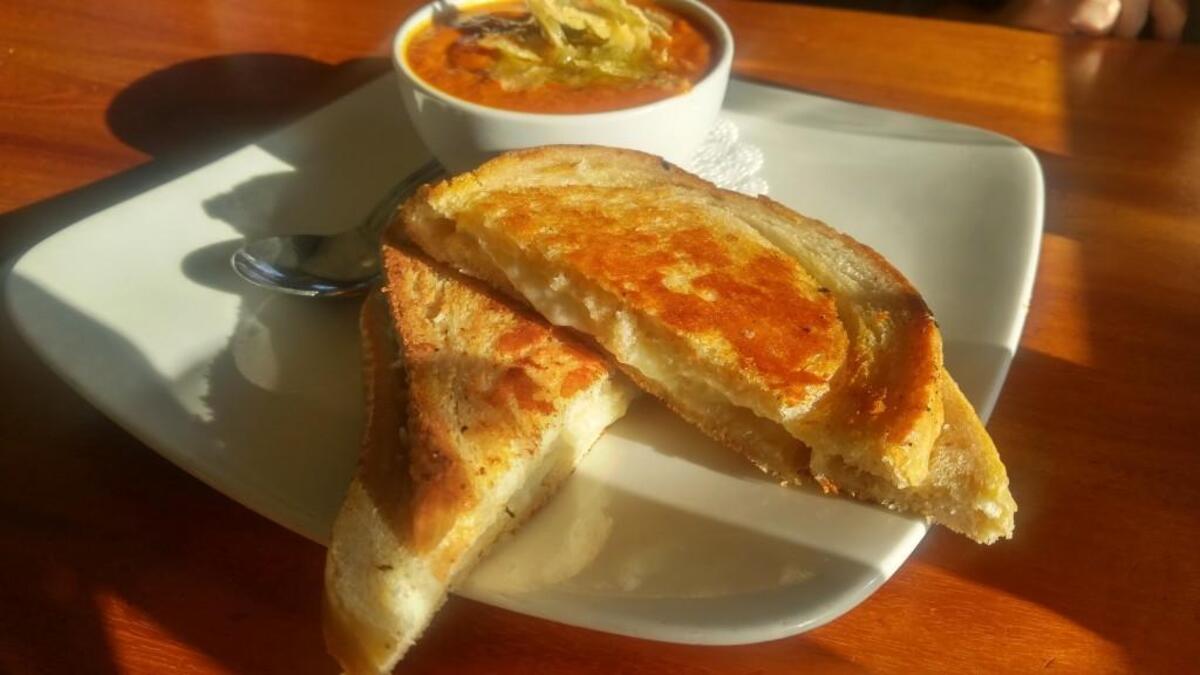 The exquisite grilled cheese and tomato soup at Cooks Tavern in the Proctor area.