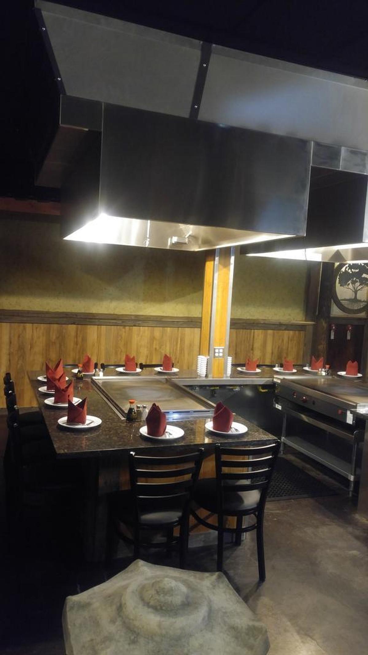 Teppanyaki tables at the Tacoma Samurai’s.