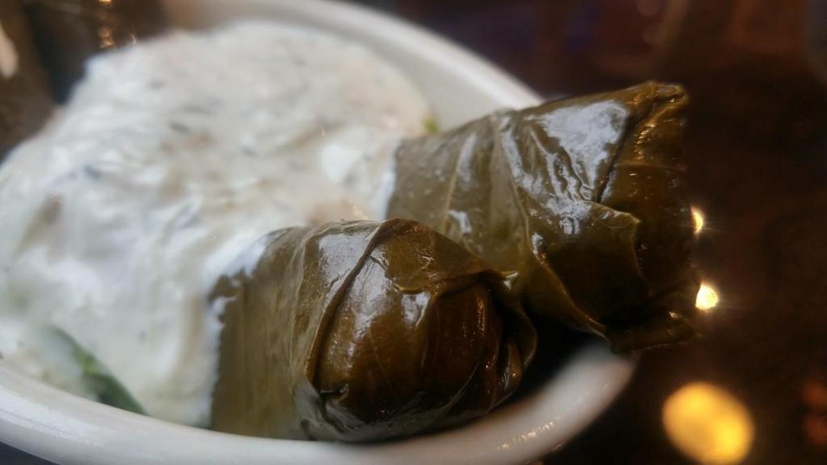 Dolmades are filled with lemon flavored rice at the University Place Mediterranean Gyro Grill.