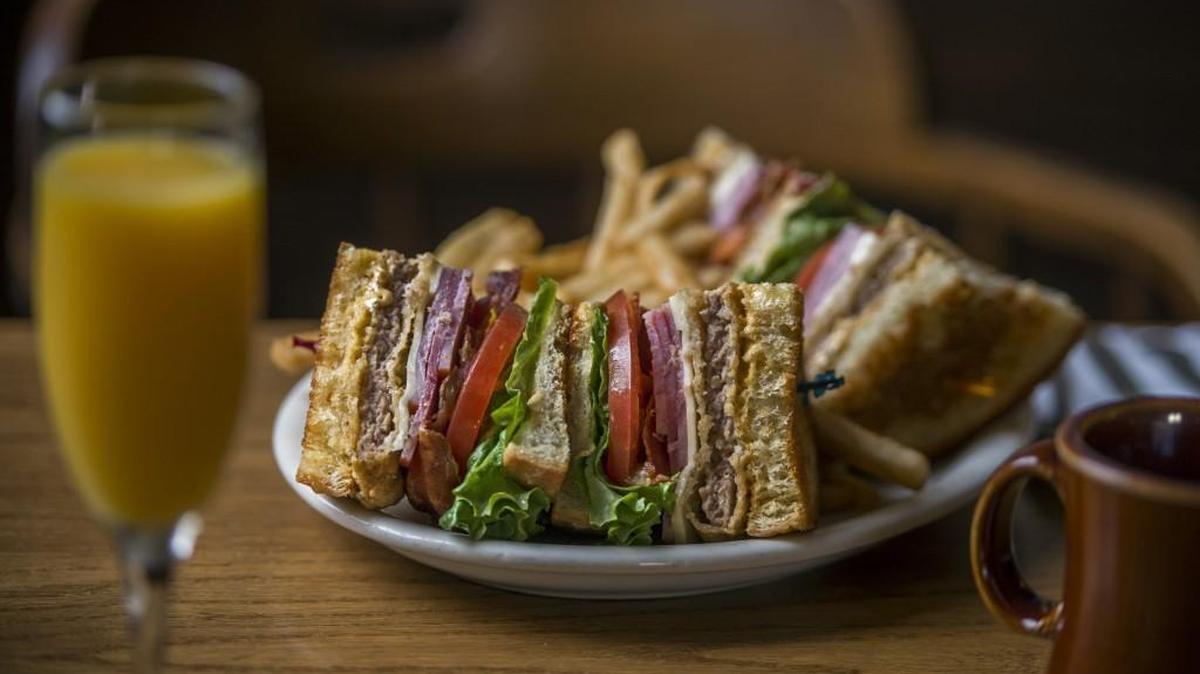 Chicken fried steak is featured in seven versions at The Homestead Restaurant on South Tacoma Way. This is the Cowboy Club sandwich.