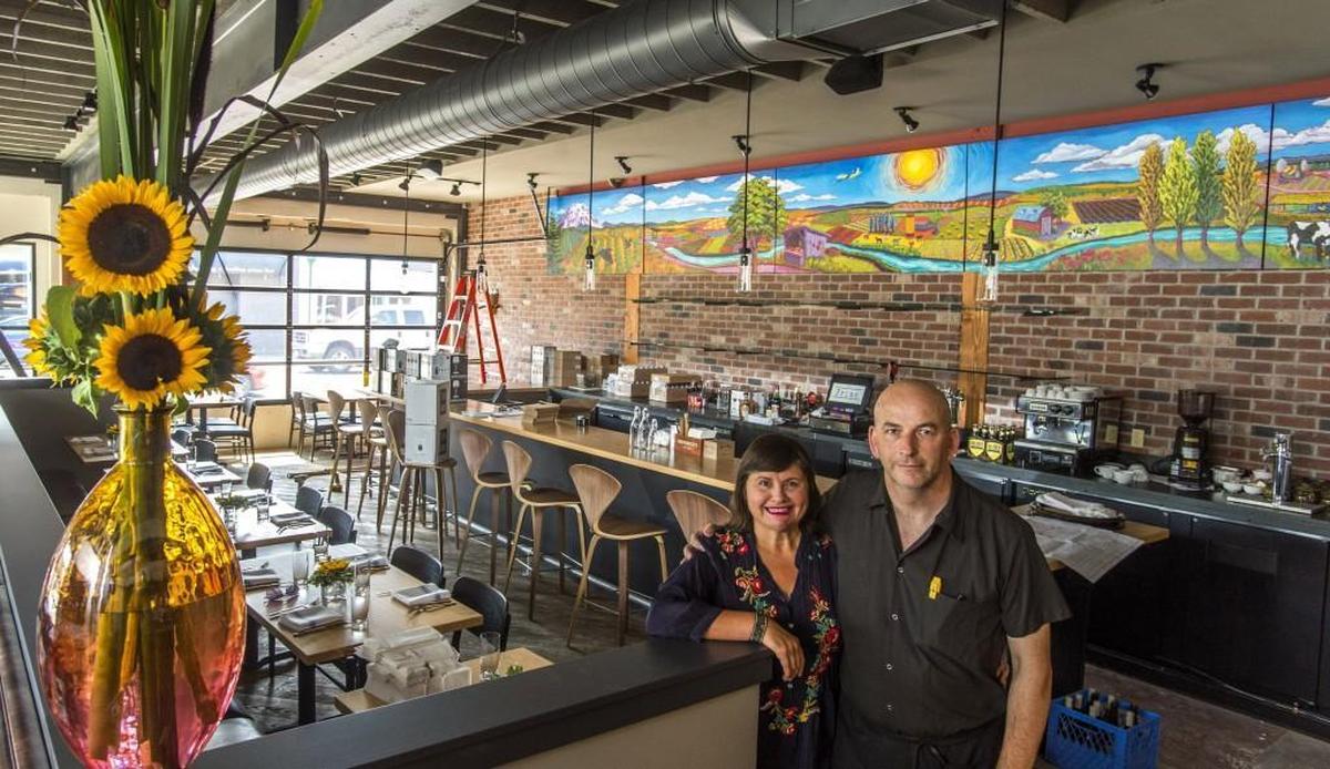 Jacqueline Plattner and Charlie McManus, co-owners of Primo Grill, after moving to a new location on Sixth Avenue and Pine Street in 2014.