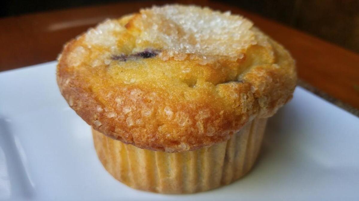 A blueberry-lemon muffin from Wanna Cupcake in Puyallup.