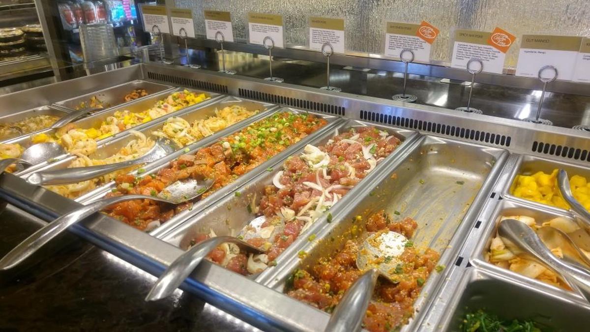 The poke counter is self serve at Metropolitan Market in Tacoma.