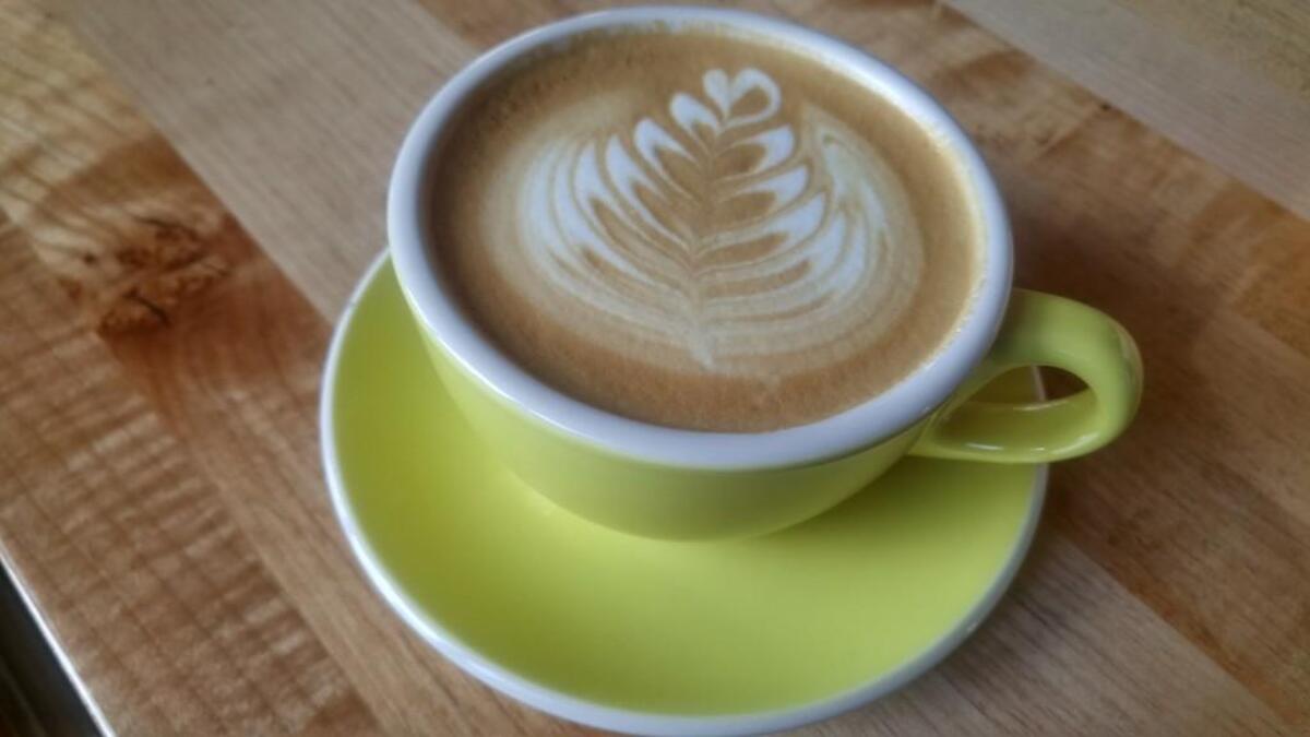 A latte from Honey Coffee + Kitchen in Tacoma.