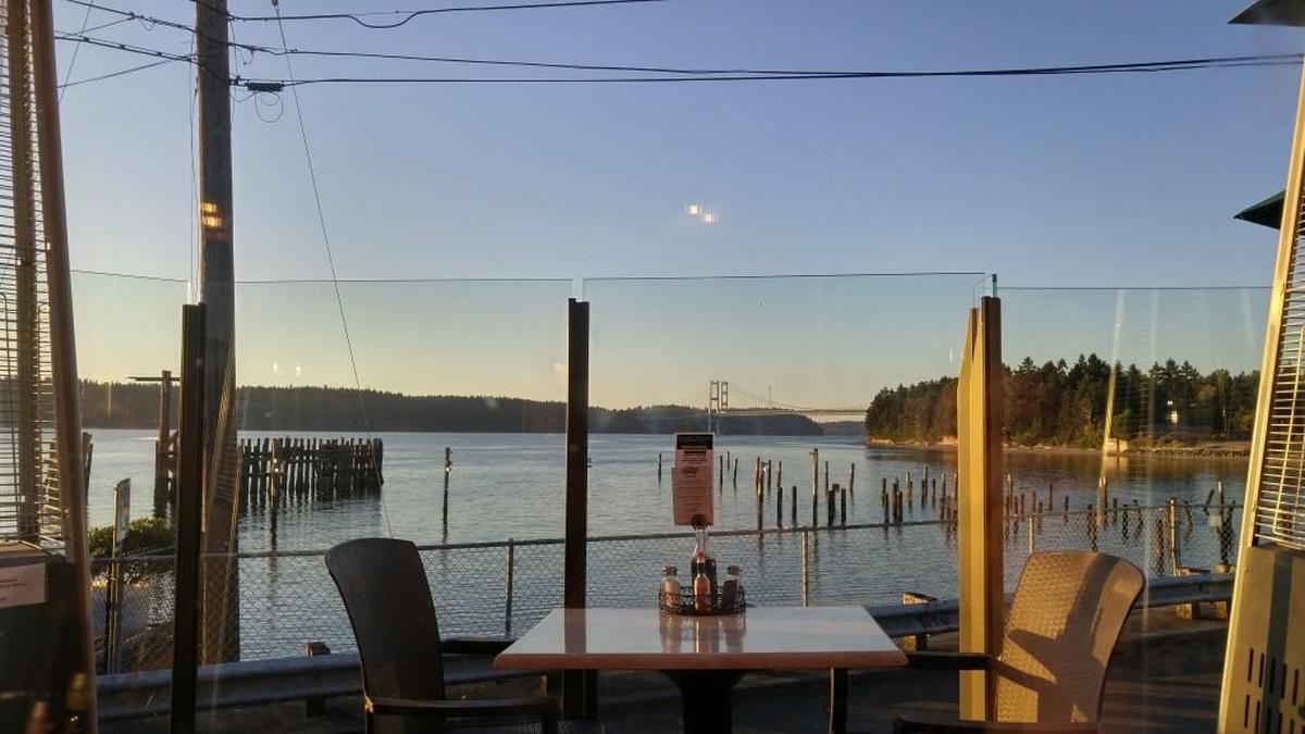 The million-dollar-view from Titlow Beach’s Steamer’s Seafood Cafe.