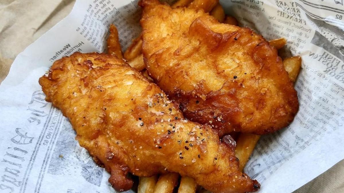 Battered fish and chips are on the menu at The Daily Catch, the fish-and-chips window at WildFin American Grill.