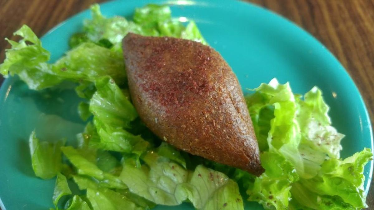 Kibbeh, a croquette-like appetizer, is filled with meats and nuts. Find it at Mediterranean Gyro Grill in Federal Way and at the University Place location when it opens.