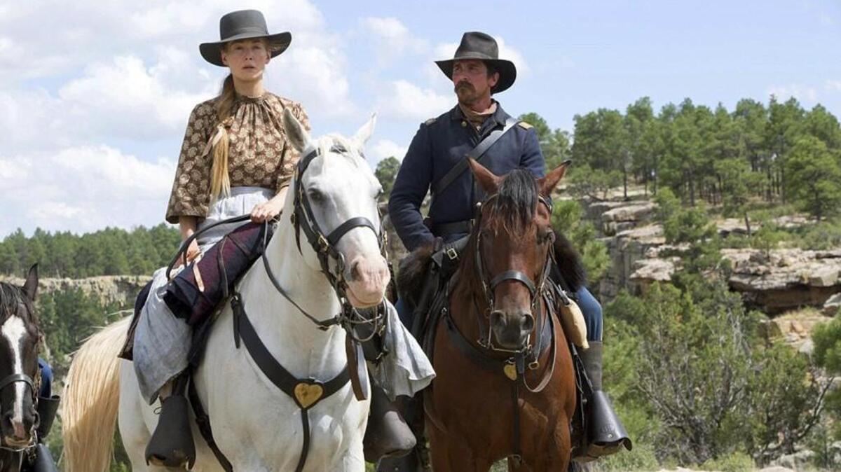 Rosamund Pike and Christian Bale in “Hostiles.”