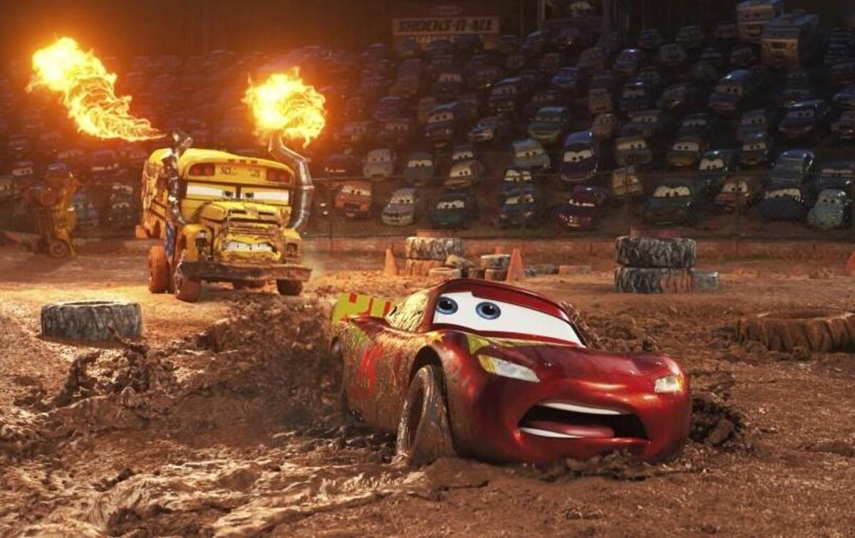 This image released by Disney shows Lightning McQueen, voiced by Owen Wilson, in "Cars 3."