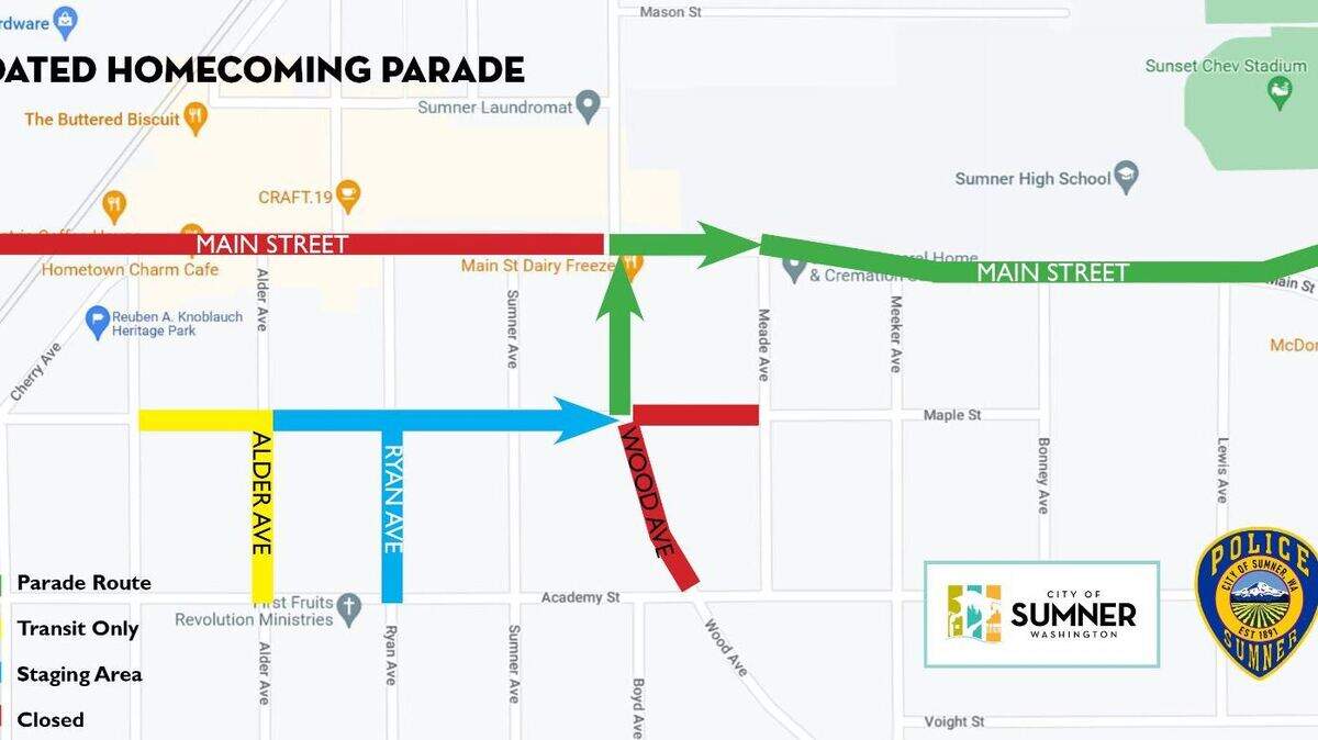 Sumner High School’s rerouted homecoming parade for Oct. 28, 2022.