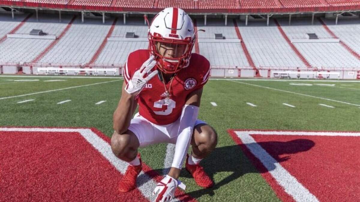 Union High School senior Darien Chase is shown in Nebraska Cornhuskers uniform during an official visit to Lincoln in October. Chase verbally committed to the Cornhuskers on Thursday, Oct. 25, 2018.