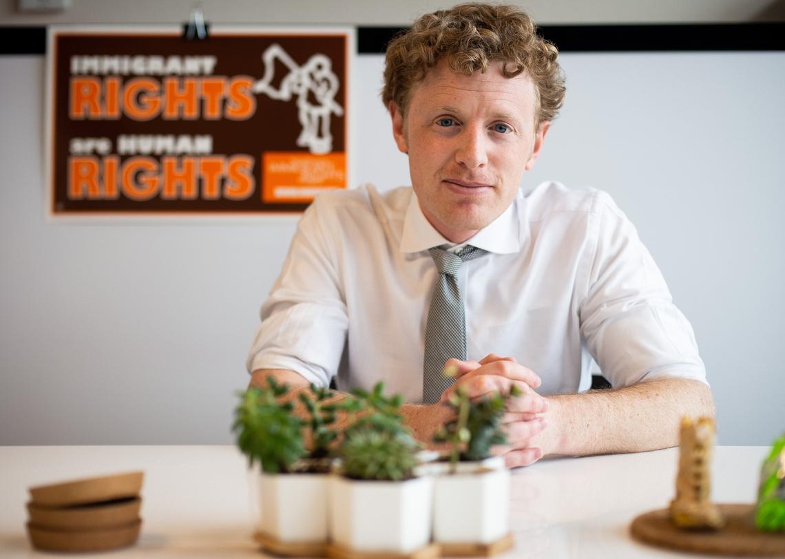Tim Warden-Hertz, lead attorney at the Northwest Immigrants Rights Project, photographed in Tacoma, Wash., on Thursday, April 25, 2019.