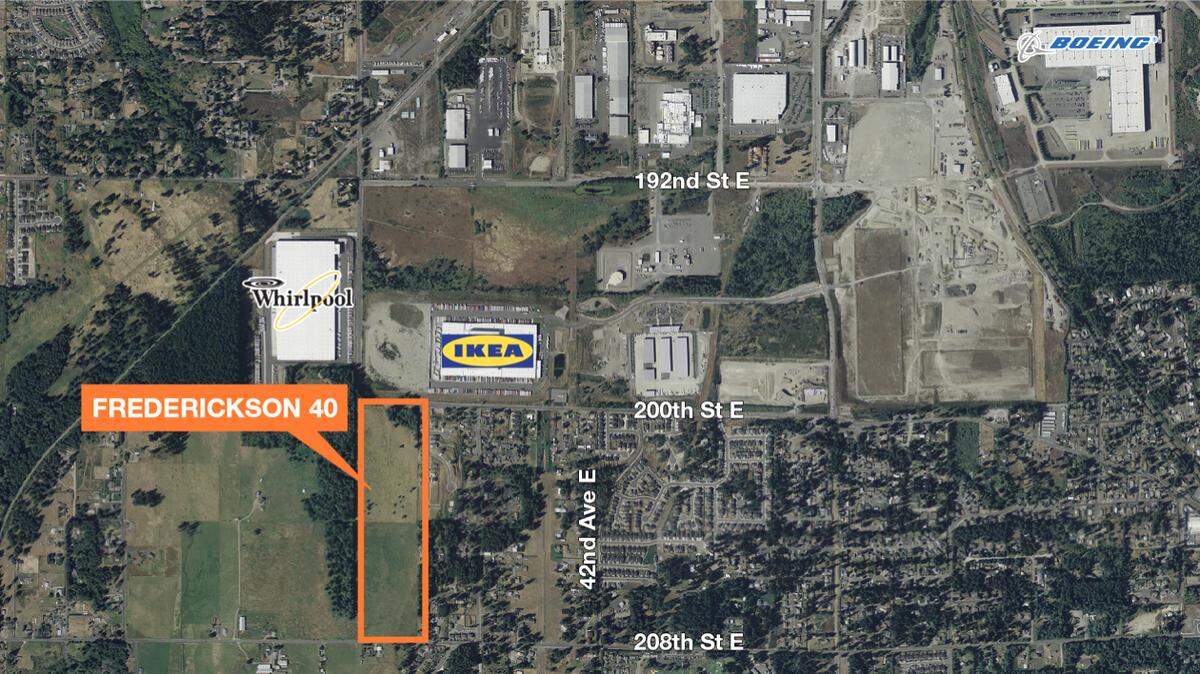 Ashley Furniture Industries has purchased 40 acres in Frederickson for $8.5 million from Davis Property & Investment and Schuchart Hutchinson, according to DPI and county documents.