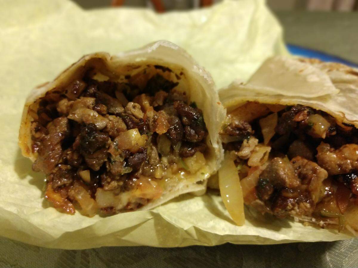 A California burrito with carne asada, french fries, cheese and pico de gallo from Don Alberto California Style Mexican Food in Lakewood.