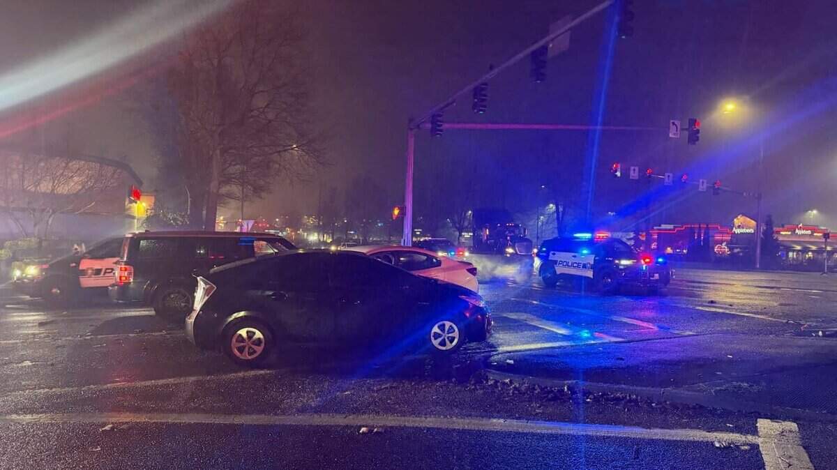 Puyallup police responded to a multi-vehicle wreck on Thursday, Jan. 1, 2026.