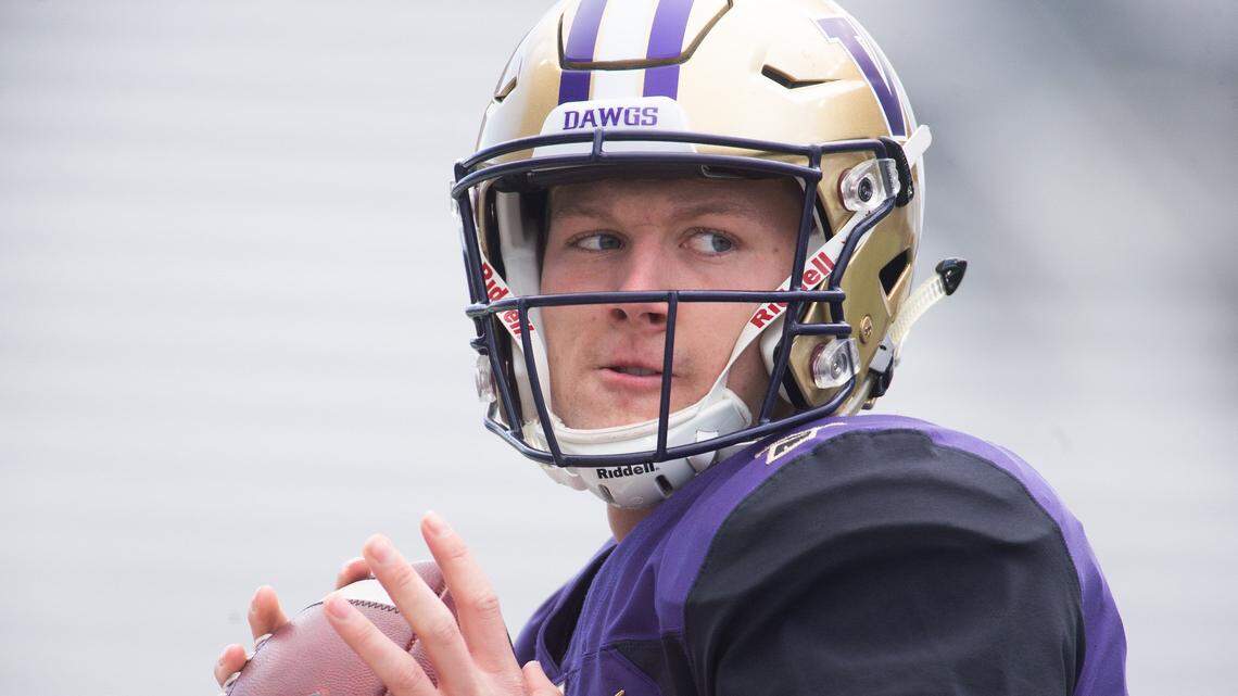 Colson Yankoff (7) during the UW Football Spring Game at Husky Stadium in Seattle, Wash., on Saturday, April 27, 2019.