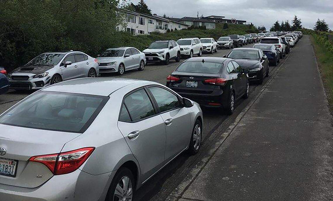 The Sunset Estate on the west slope of Tacoma, Washington, is advertised for overnight stays, but neighbors say it is used as an event center or “party house.” The events cause parking and safety problems, say those living in the neighborhood below. The Sunset Estate is shown on Saturday, July 13, 2024.