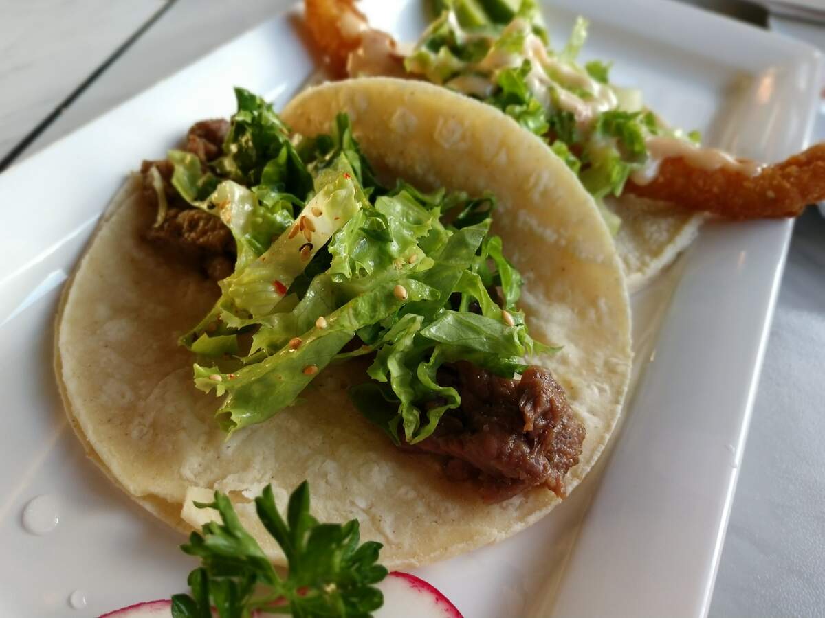A kalbi taco from Takos Koreanos.