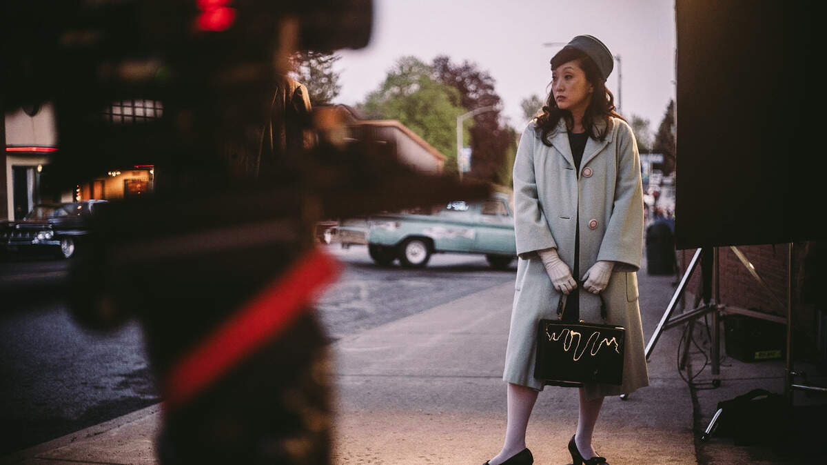 A behind the scenes shot of “Trains Dreams”. The Oscar nominated movie was filmed in various locations throughout Washington State.