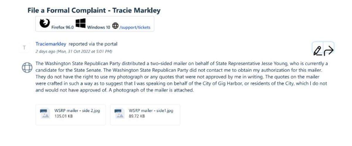 This is a copy of a complaint filed with the state Public Disclosure Commission, obtained by The News Tribune through a public records request.