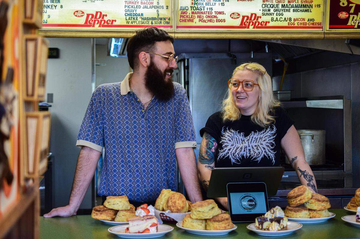 Chef Hailey Hernandez, right, and her husband Dante started Side Piece as a ghost restaurant in 2022, amassing an intense loyal following of cheesecake and biscuit fiends. Find them at their new brick-and-mortar, 4704 S. Oakes St. in Tacoma.