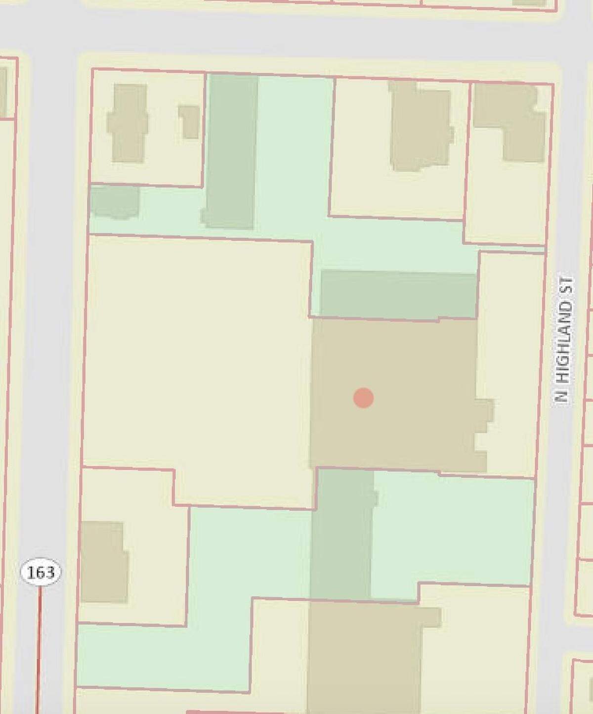 Using an online county parcel map, the green shaded sections show the parcel sections at Westgate South shopping center sold this month.