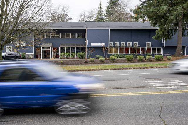 Cars move past Tacoma Urban League on Tuesday, Nov. 18, 2025, along South Yakima Avenue in Tacoma, Wash.