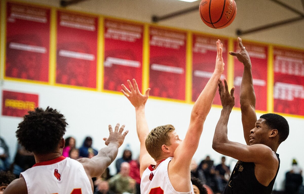 Foss’ Micah Pollard (3) shoots over Steilacoom’s JJ Lemming (42) in the first quarter. Foss played Steilacoom in a basketball game at Steilacoom High School in Steilacoom, Wash., on Tuesday, Dec. 18, 2018.