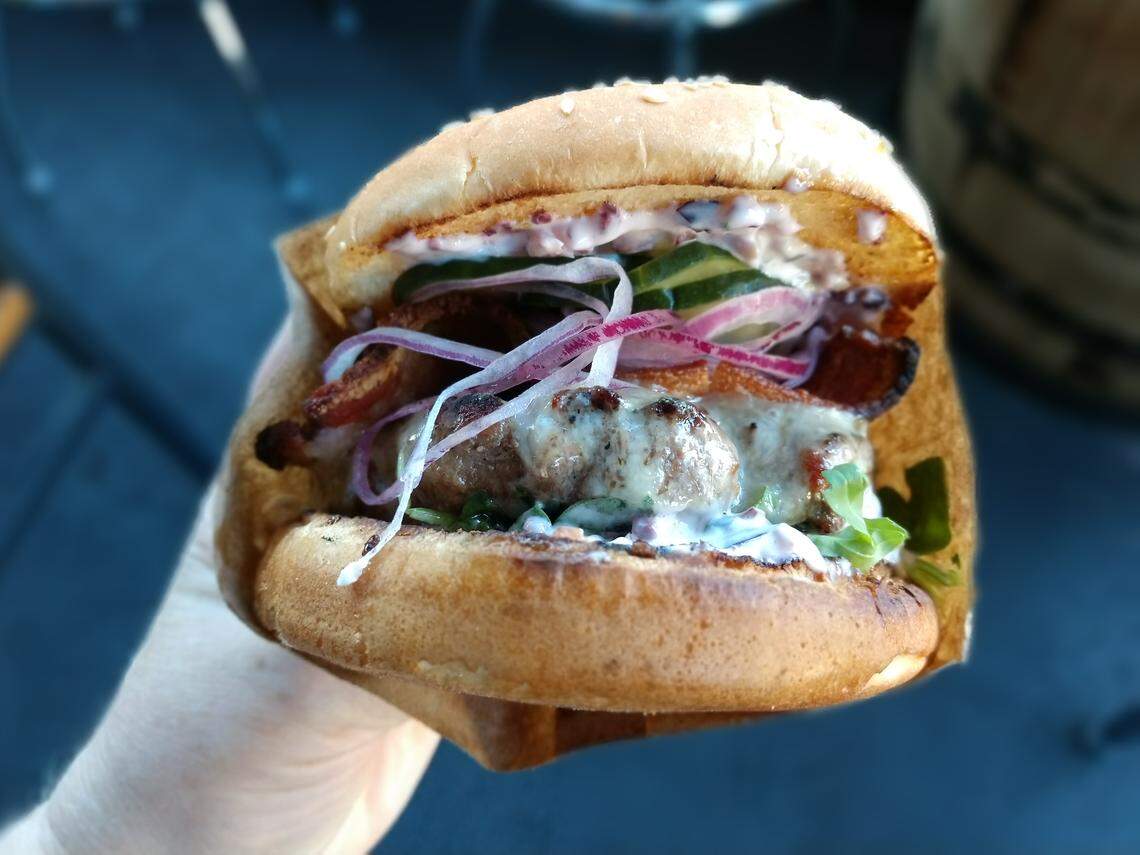 The Fat Stack burger from Street Eats Mobile Eatery.
