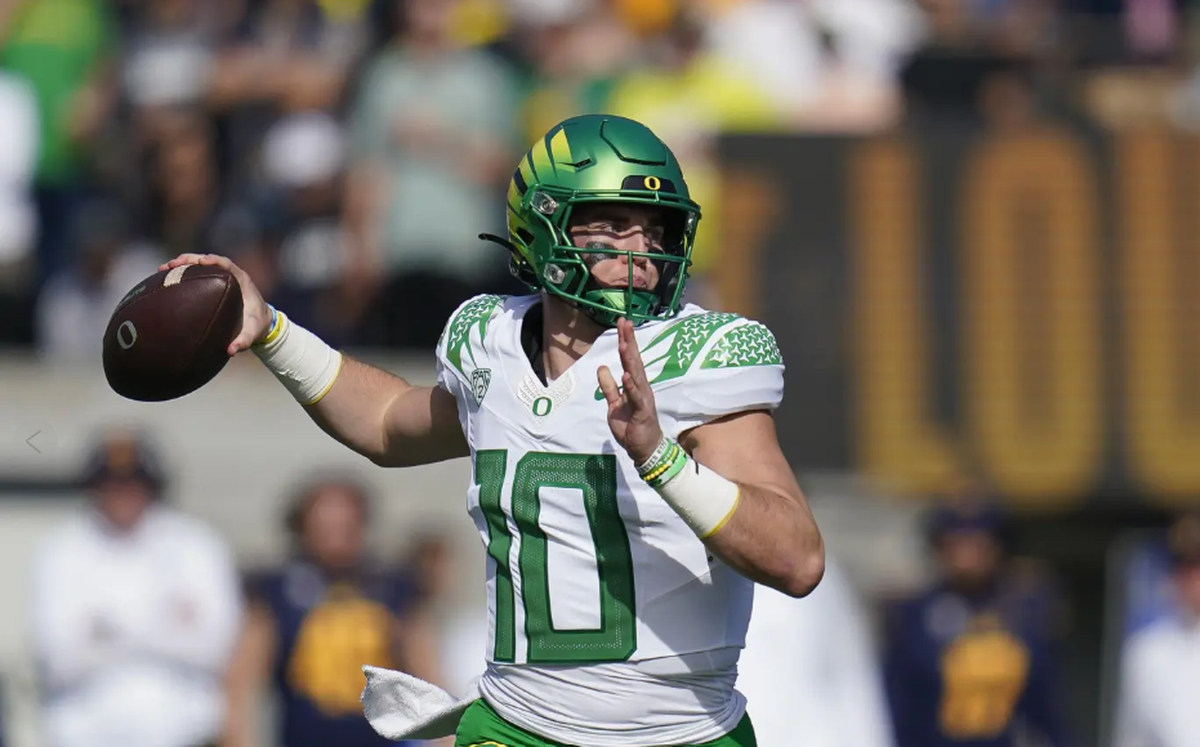 Oregon’s Bo Nix could be among six quarterbacks selected in the first round of the 2024 NFL draft.