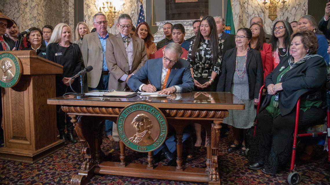 Gov. Jay Inslee signs into a law Thursday a bill that improves voting access for Washington’s Native American tribes.