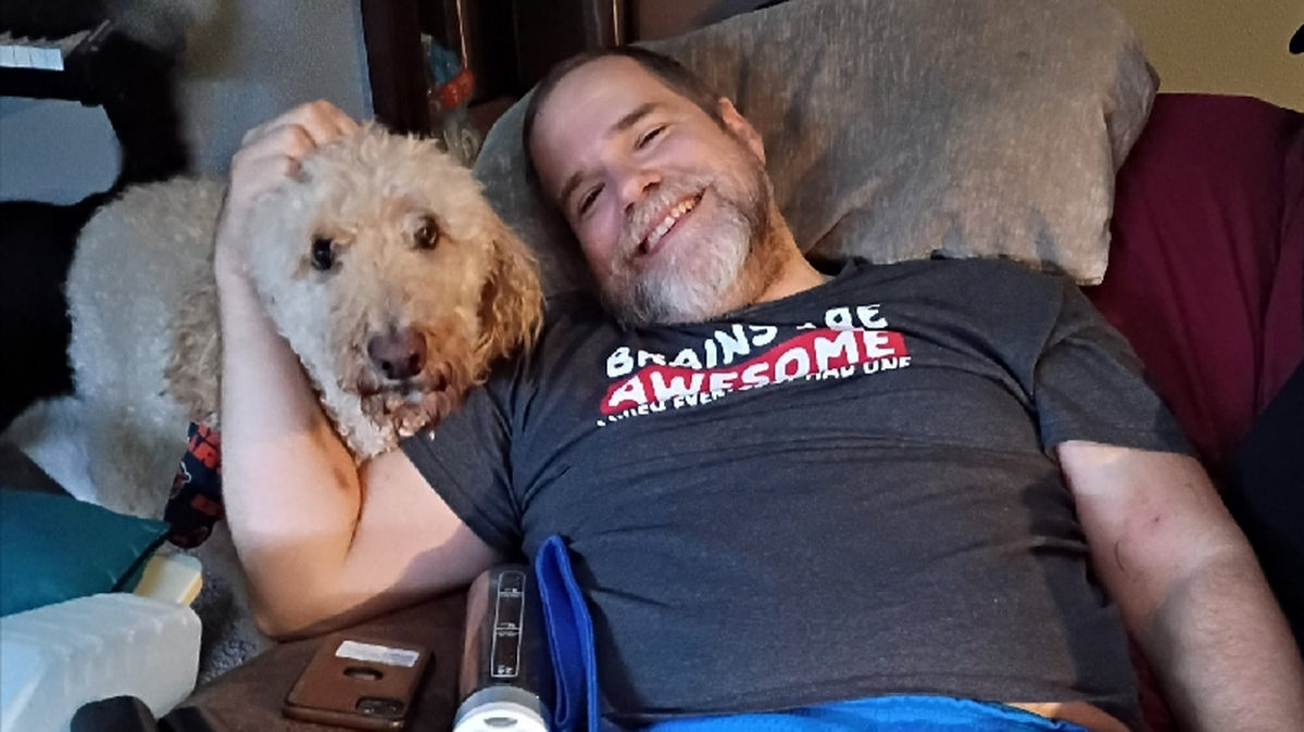 Galen Morris is going through a long recovery after he said a vehicle struck him while he was riding his motorcycle on a rural Kent roadway.