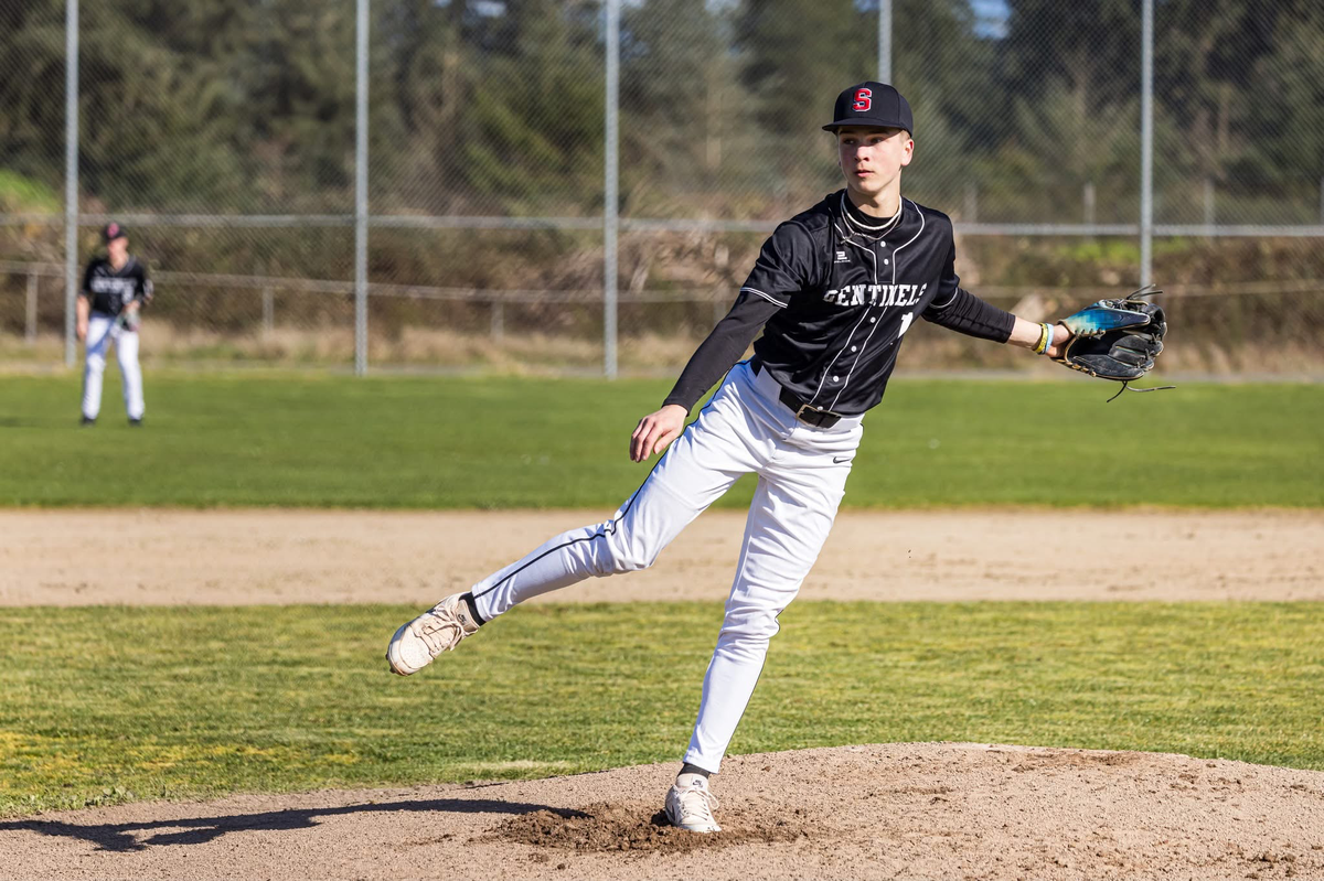 Steilacoom High School pitcher Greyson Garza threw a five-inning perfect game in a 13-0 win over Washington in a 2A SPSL contest on Thursday, March 26, 2026.